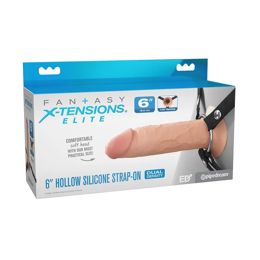 6 Inch Ultra Realistic Dual Density Silicone Hollow Strap On for Men