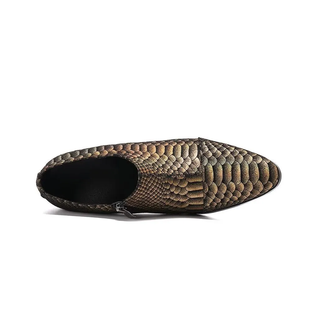 AlliLuxe Embossed Slip-on Dress Shoes