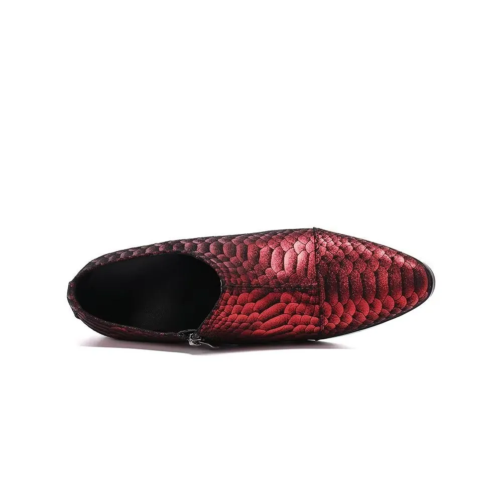 AlliLuxe Embossed Slip-on Dress Shoes