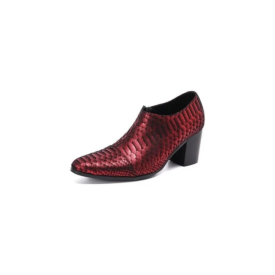 AlliLuxe Embossed Slip-on Dress Shoes