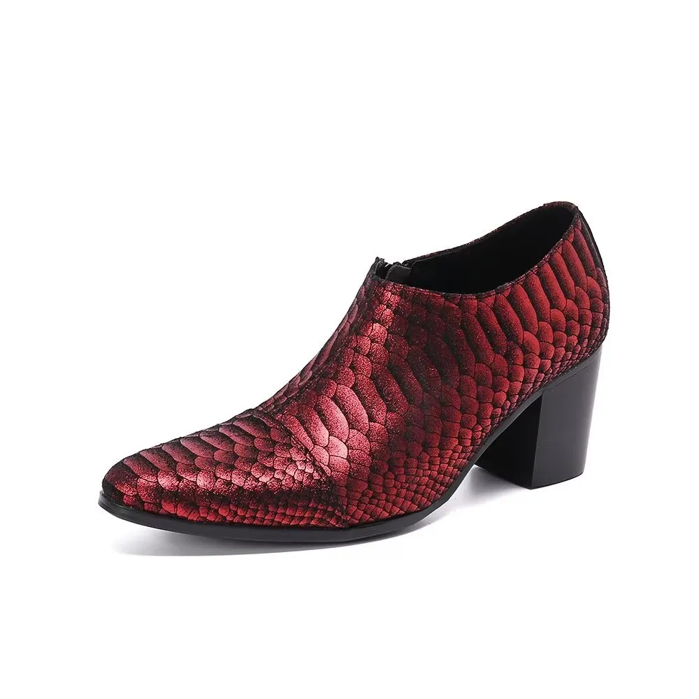 AlliLuxe Embossed Slip-on Dress Shoes