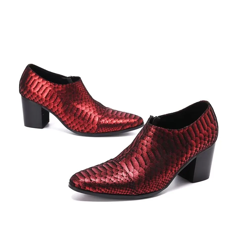 AlliLuxe Embossed Slip-on Dress Shoes
