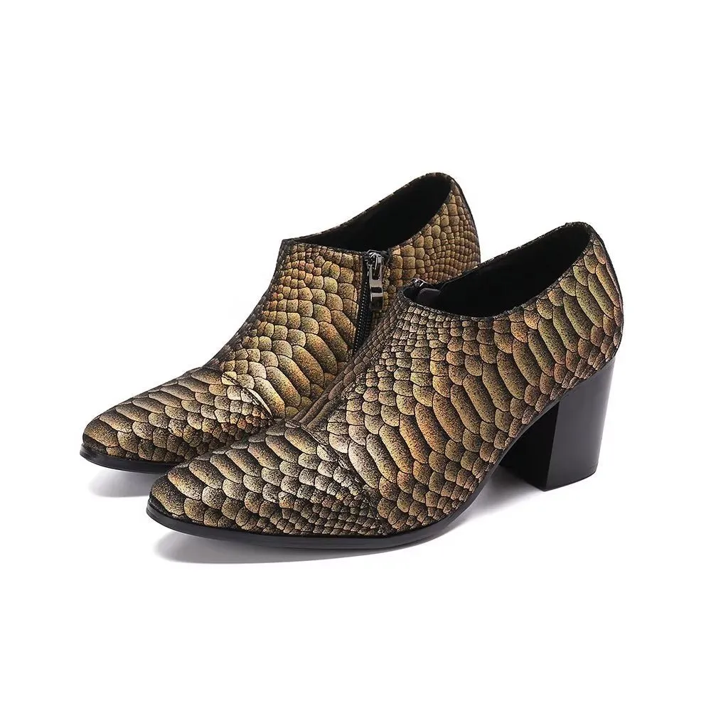 AlliLuxe Embossed Slip-on Dress Shoes