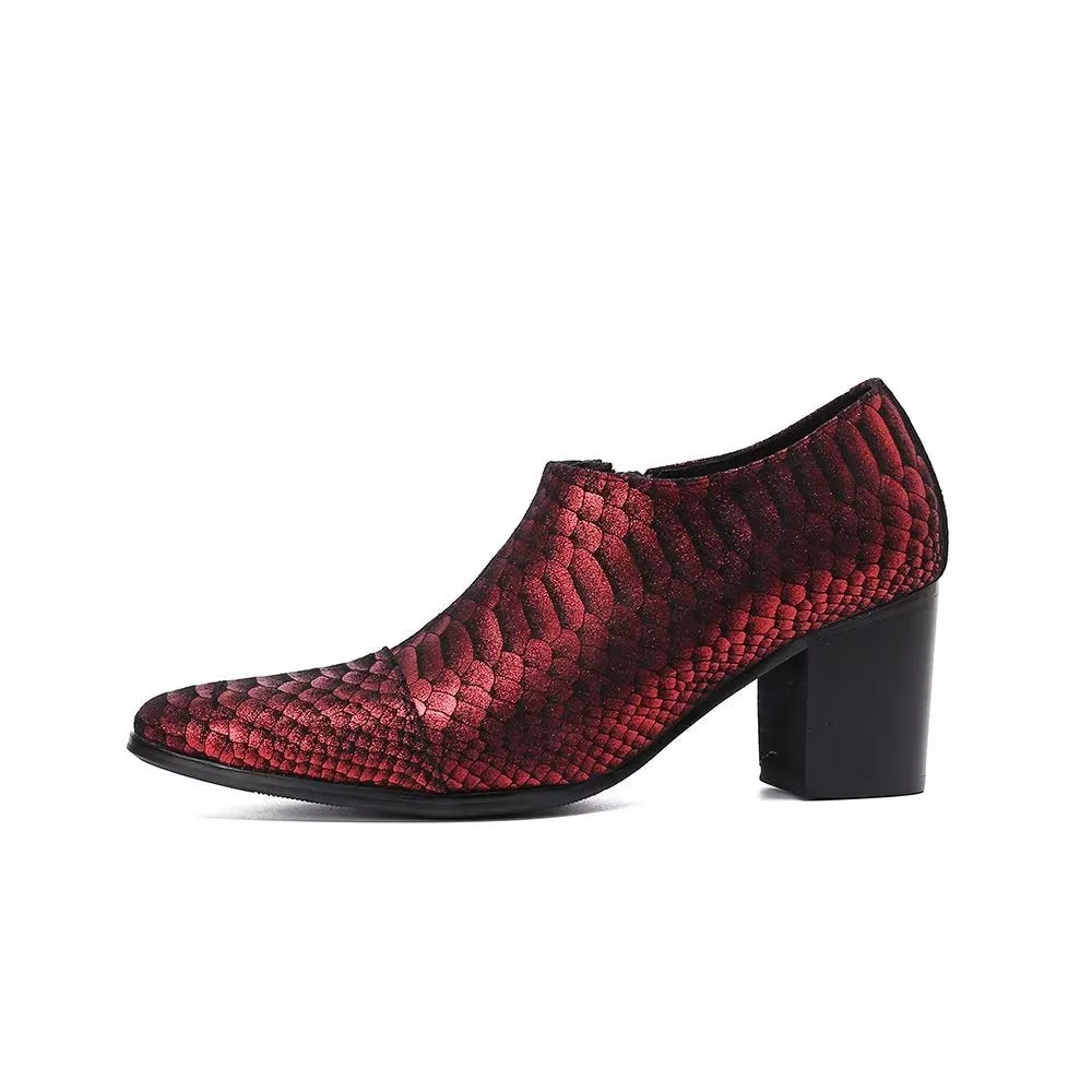 AlliLuxe Embossed Slip-on Dress Shoes