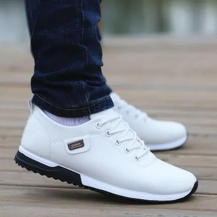 Amozae-Men's PU Leather Business Casual Shoes for Man Outdoor Breathable Sneakers Male Fashion Loafers Walking Footwear Tenis Feminino