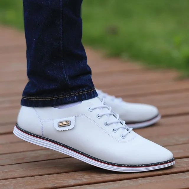 Amozae-Men's PU Leather Business Casual Shoes for Man Outdoor Breathable Sneakers Male Fashion Loafers Walking Footwear Tenis Feminino