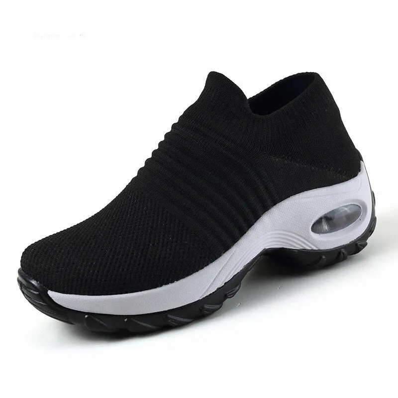 Amozae Women Sneakers Fashion Breathable Mesh Casual Shoes Platform Sneakers Increasing Woman Vulcanize Shoes Walking Zapatillas Mujer