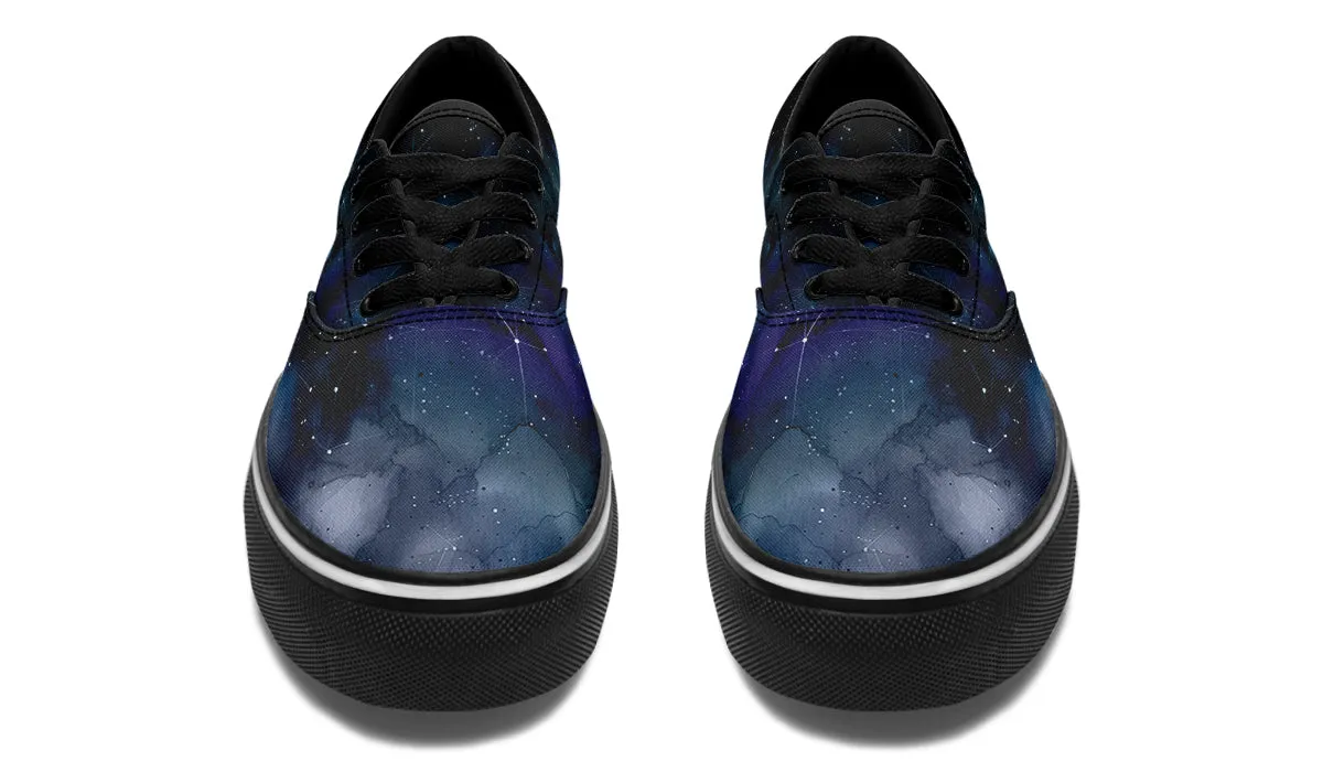 Deep Blue Street Sneakers - Premium Vegan Canvas Sneakers with Durable Waffle Soles