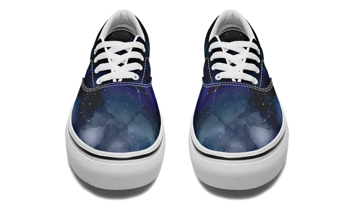 Deep Blue Street Sneakers - Premium Vegan Canvas Sneakers with Durable Waffle Soles