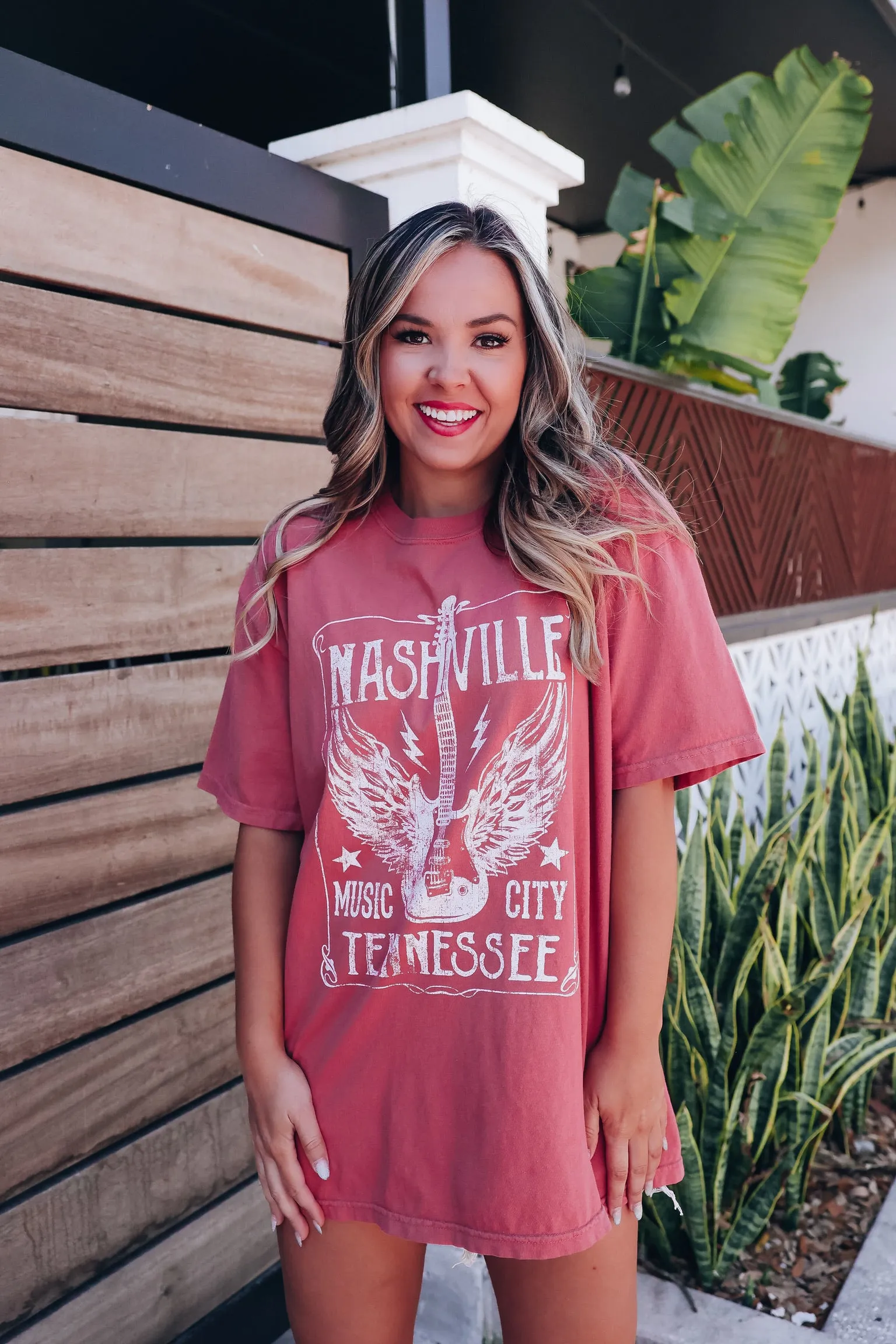 Nashville Music City Graphic Tee - Terra Cotta