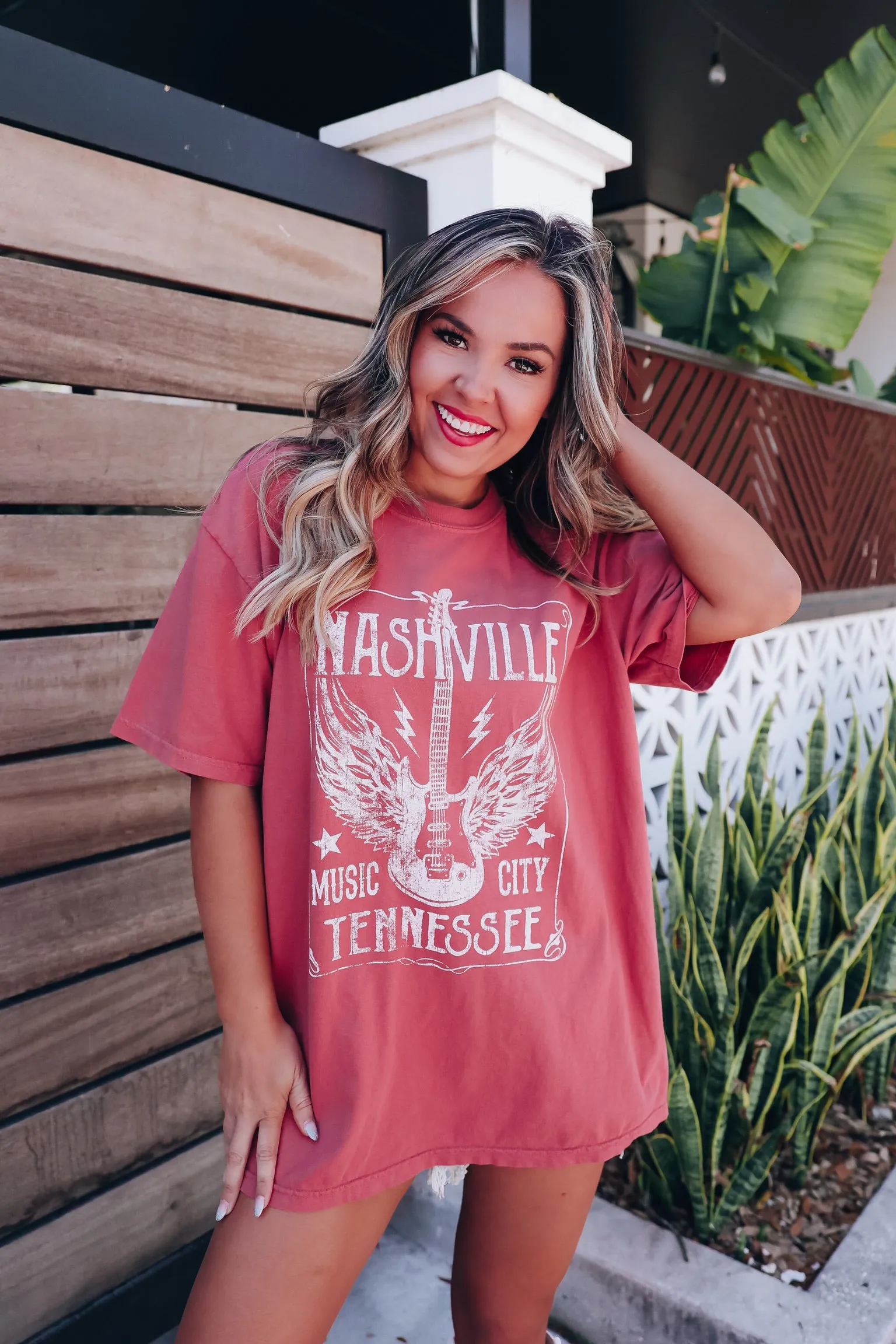 Nashville Music City Graphic Tee - Terra Cotta