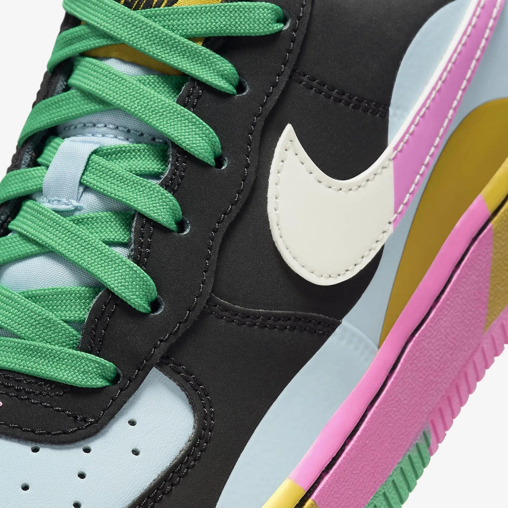 Nike | AIR FORCE 1 LV8 2  { BLACK/SUMMIT WHITE-LT ARMORY BLUE