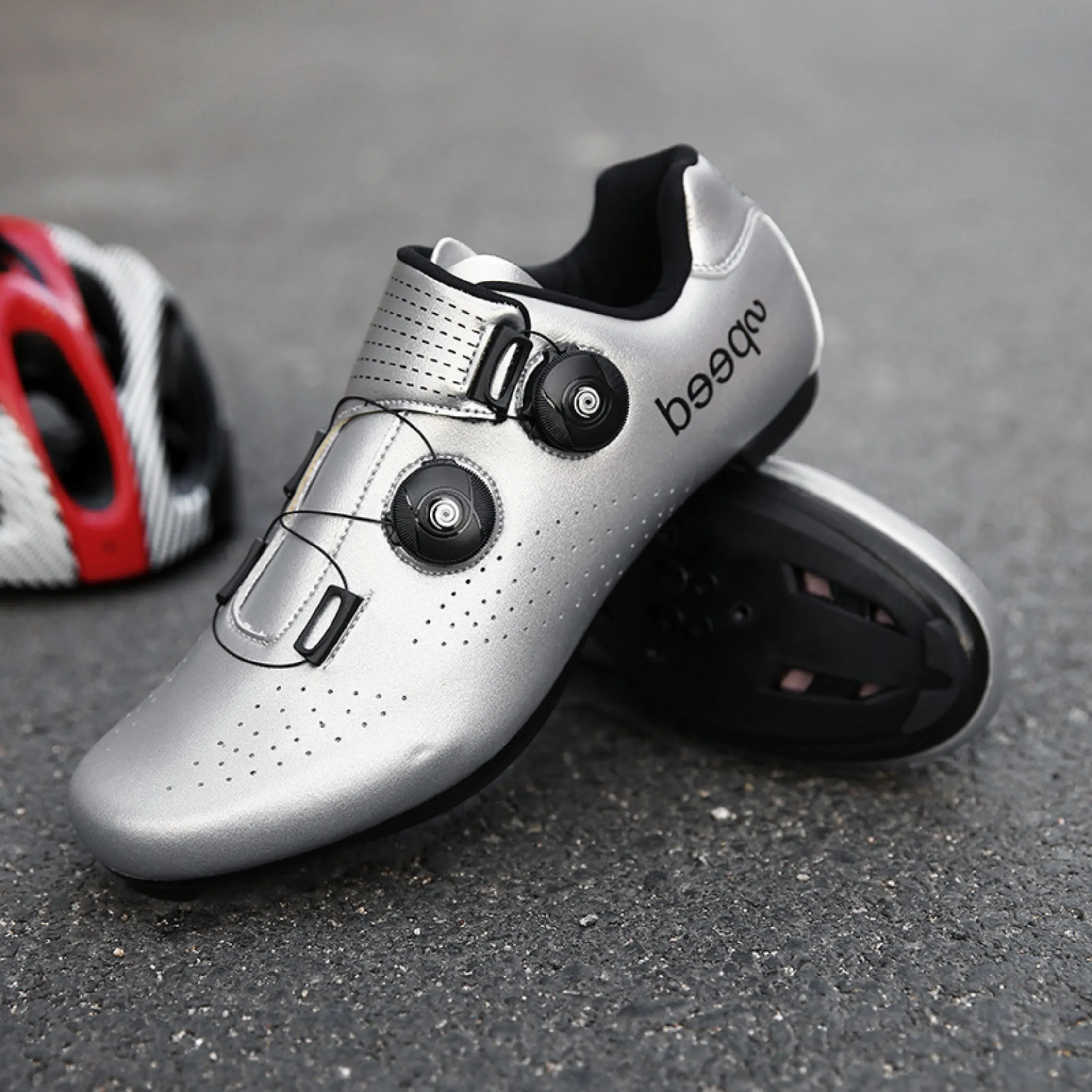Nylon Anti-Slip Cushioning Reflective Road Cycling Shoes