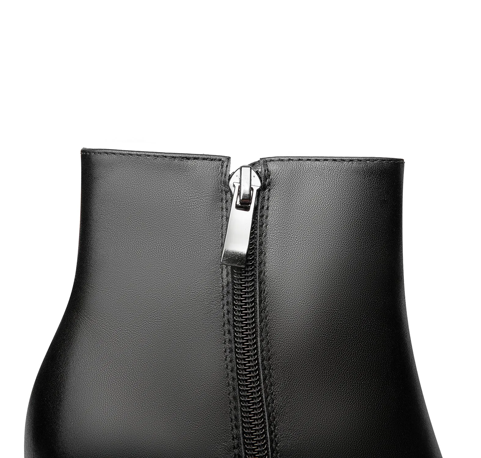 TinaCus Women's Genuine Leather Handmade Comfortable Mid Block Heel Pointed Toe Side Zip Up Dressing Boots with Bowtie Decor